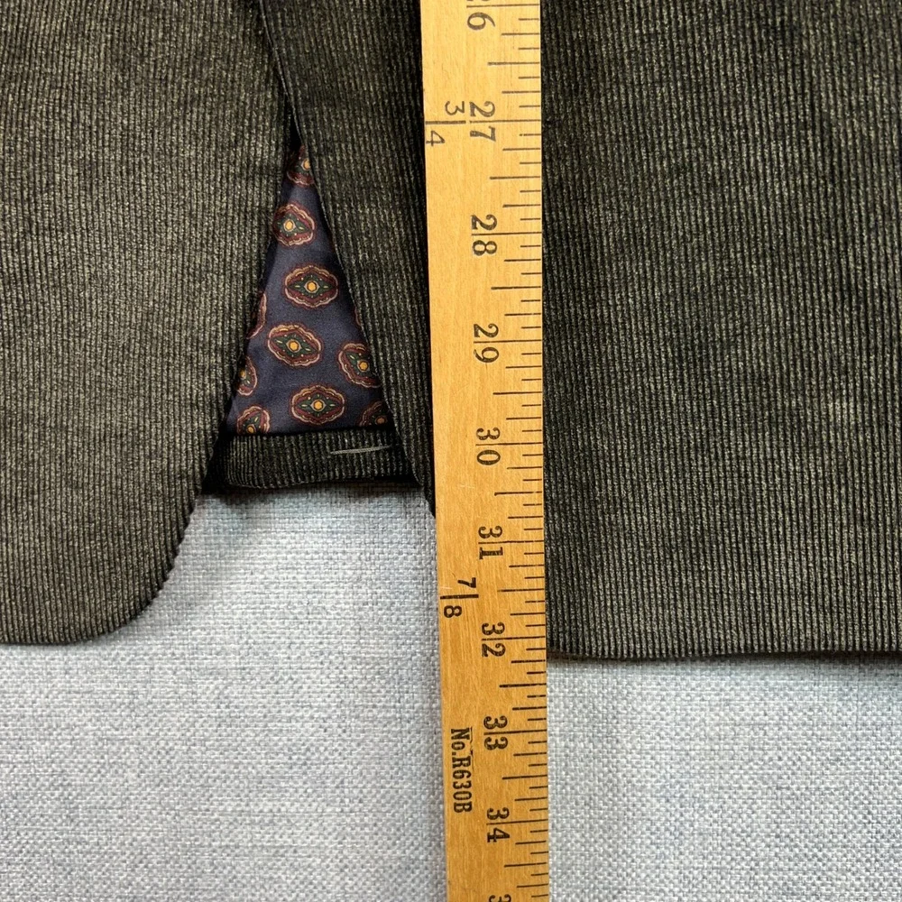 CHAPS Corduroy Sport Coat Blazer Men 50R Olive Brown Elbow Patch Academia Prep‎